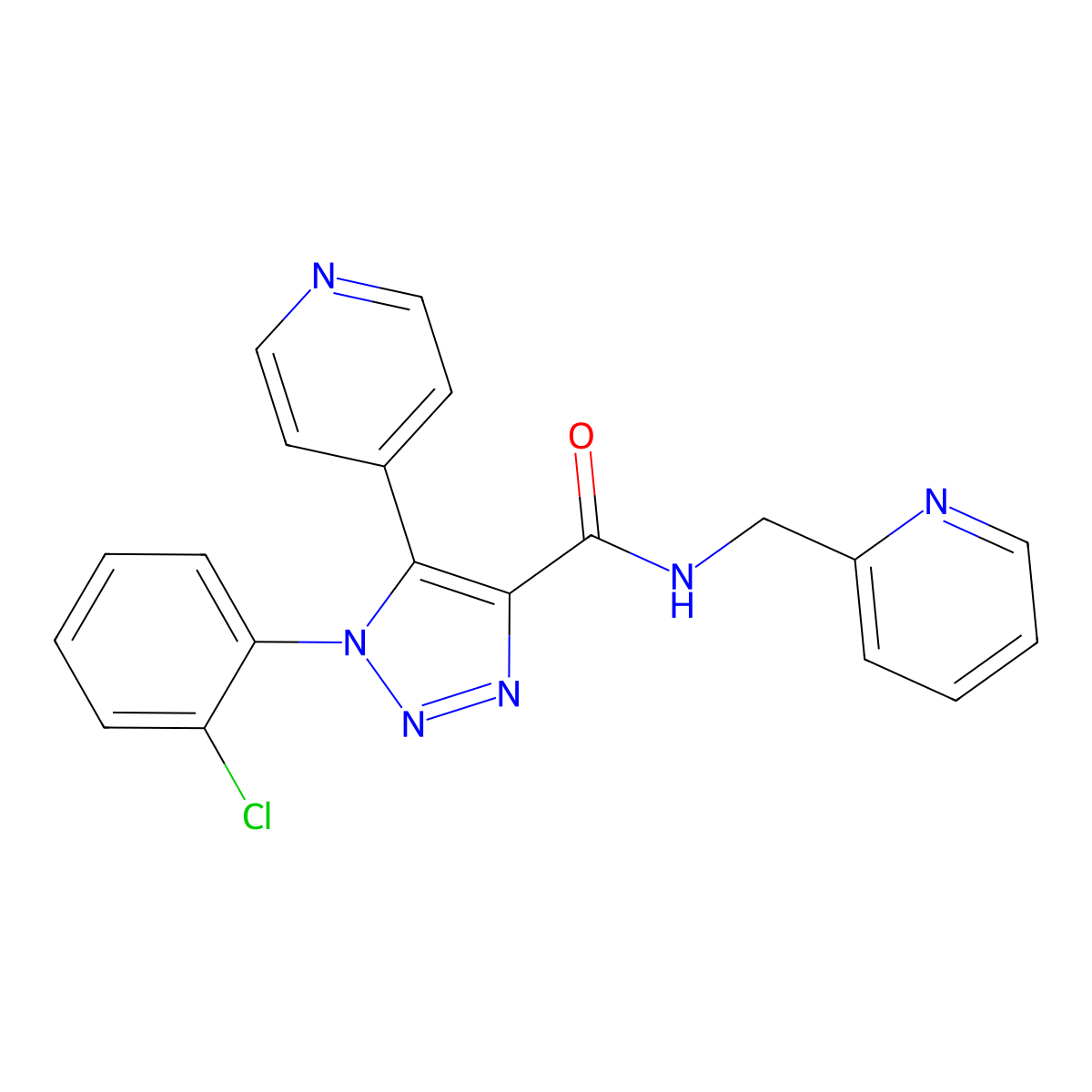 1-(2-chlorophenyl)-N-[(pyridin-2-yl)methyl]-5-(pyridin-4-yl)-1H-1,2,3-triazole-4-carboxamide molecular structure, CAS 1207017-40-0