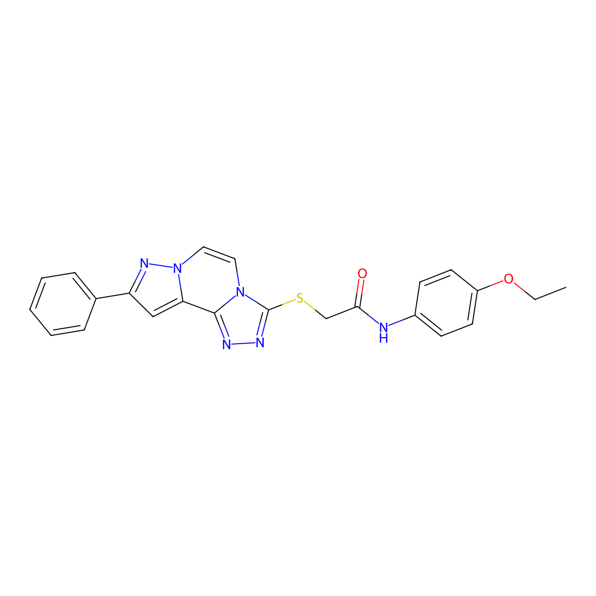 N-(4-ethoxyphenyl)-2-((9-phenylpyrazolo[1,5-a][1,2,4]triazolo[3,4-c]pyrazin-3-yl)thio)acetamide molecular structure, CAS 1207017-42-2