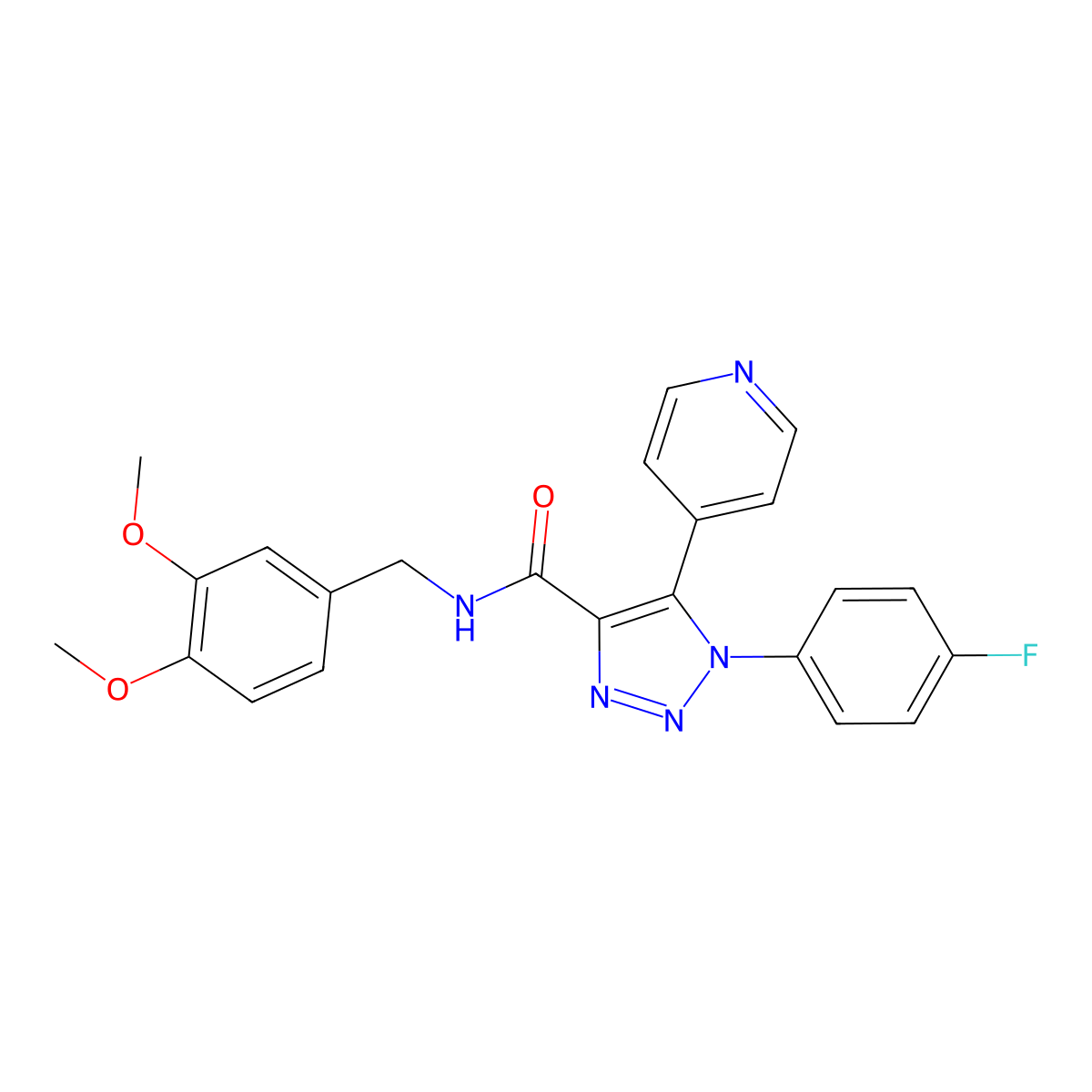 N-[(3,4-dimethoxyphenyl)methyl]-1-(4-fluorophenyl)-5-(pyridin-4-yl)-1H-1,2,3-triazole-4-carboxamide molecular structure, CAS 1207017-46-6