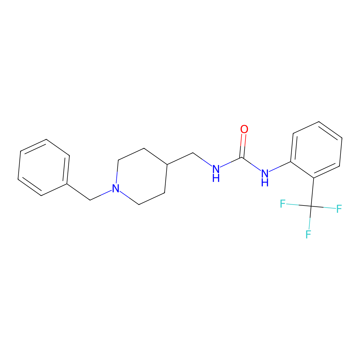 1-[(1-Benzylpiperidin-4-yl)methyl]-3-[2-(trifluoromethyl)phenyl]urea molecular structure, CAS 1207017-54-6