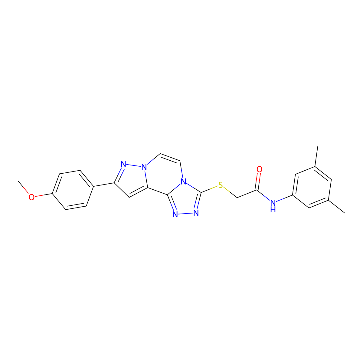 N-(3,5-dimethylphenyl)-2-((9-(4-methoxyphenyl)pyrazolo[1,5-a][1,2,4]triazolo[3,4-c]pyrazin-3-yl)thio)acetamide molecular structure, CAS 1207017-59-1
