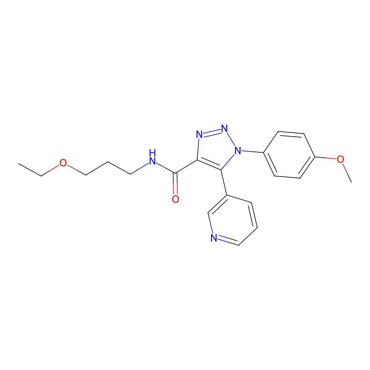 N-(3-ethoxypropyl)-1-(4-methoxyphenyl)-5-(pyridin-3-yl)-1H-1,2,3-triazole-4-carboxamide molecular structure, CAS 1207017-68-2