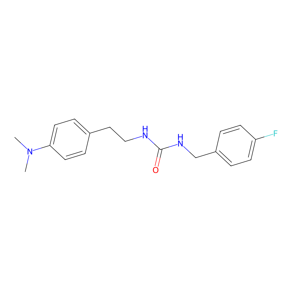 1-(4-(Dimethylamino)phenethyl)-3-(4-fluorobenzyl)urea molecular structure, CAS 1207017-76-2