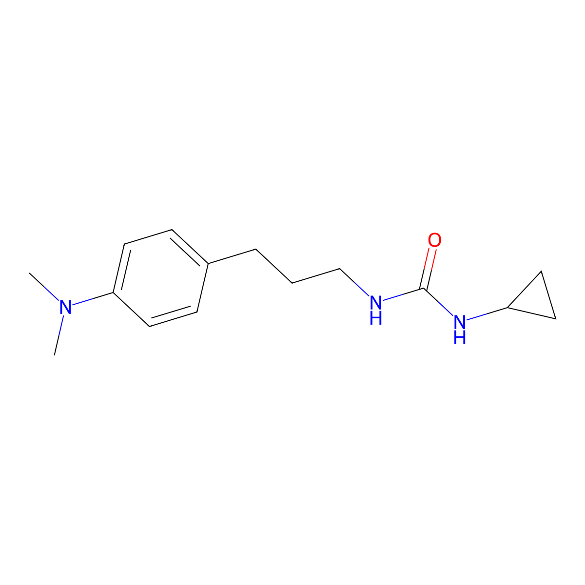 1-Cyclopropyl-3-(3-(4-(dimethylamino)phenyl)propyl)urea molecular structure, CAS 1207017-80-8
