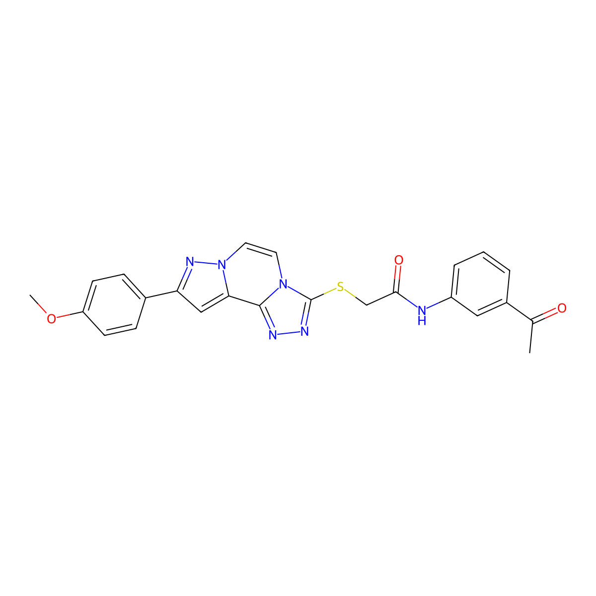 N-(3-acetylphenyl)-2-((9-(4-methoxyphenyl)pyrazolo[1,5-a][1,2,4]triazolo[3,4-c]pyrazin-3-yl)thio)acetamide molecular structure, CAS 1207017-83-1