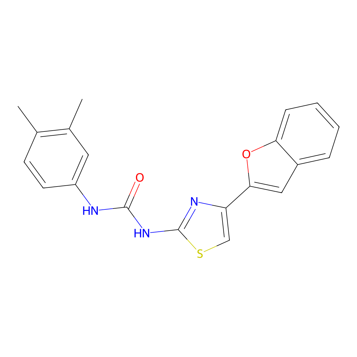 1-(4-(Benzofuran-2-yl)thiazol-2-yl)-3-(3,4-dimethylphenyl)urea molecular structure, CAS 1207017-92-2