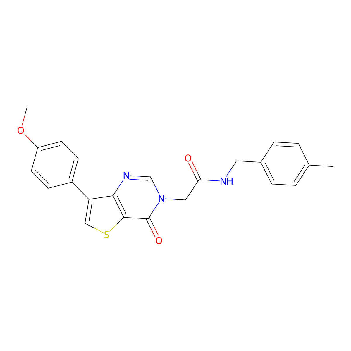 2-[7-(4-methoxyphenyl)-4-oxothieno[3,2-d]pyrimidin-3(4H)-yl]-N-(4-methylbenzyl)acetamide molecular structure, CAS 1207017-96-6