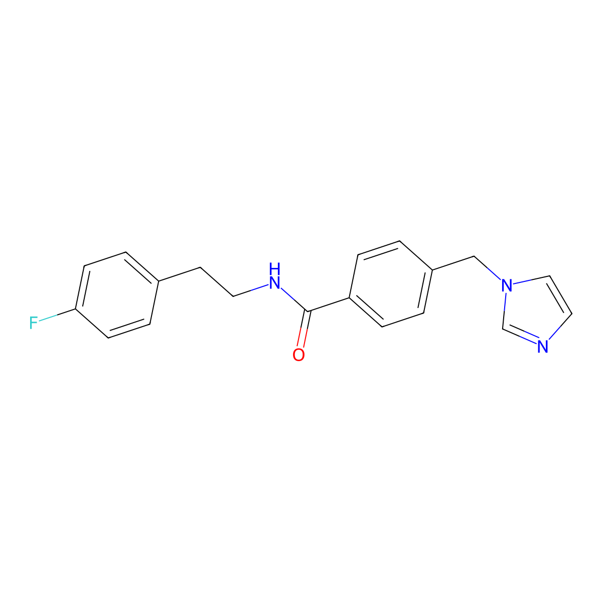 4-((1H-imidazol-1-yl)methyl)-N-(4-fluorophenethyl)benzamide molecular structure, CAS 1207017-98-8