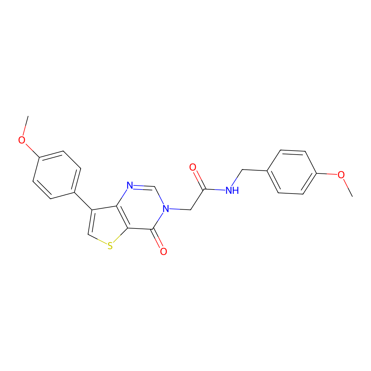 N-(4-methoxybenzyl)-2-[7-(4-methoxyphenyl)-4-oxothieno[3,2-d]pyrimidin-3(4H)-yl]acetamide molecular structure, CAS 1207018-03-8