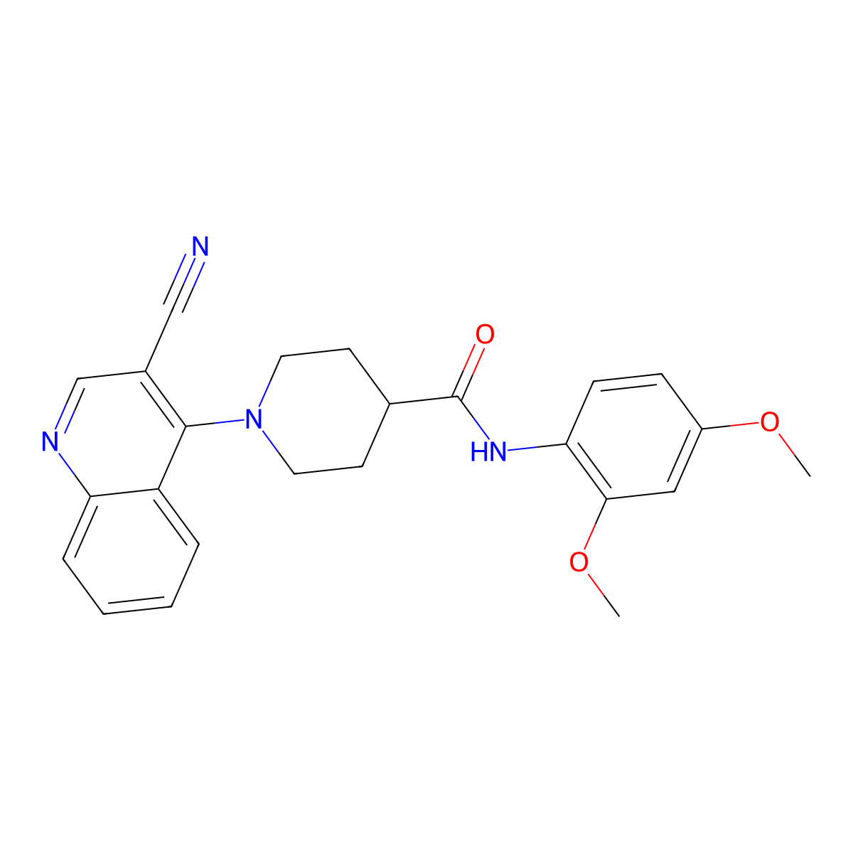 1-(3-cyanoquinolin-4-yl)-N-(2,4-dimethoxyphenyl)piperidine-4-carboxamide molecular structure, CAS 1207018-16-3