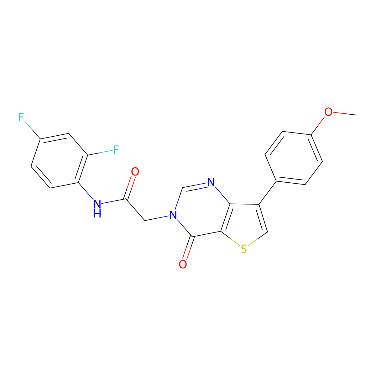 N-(2,4-difluorophenyl)-2-[7-(4-methoxyphenyl)-4-oxothieno[3,2-d]pyrimidin-3(4H)-yl]acetamide molecular structure, CAS 1207018-19-6