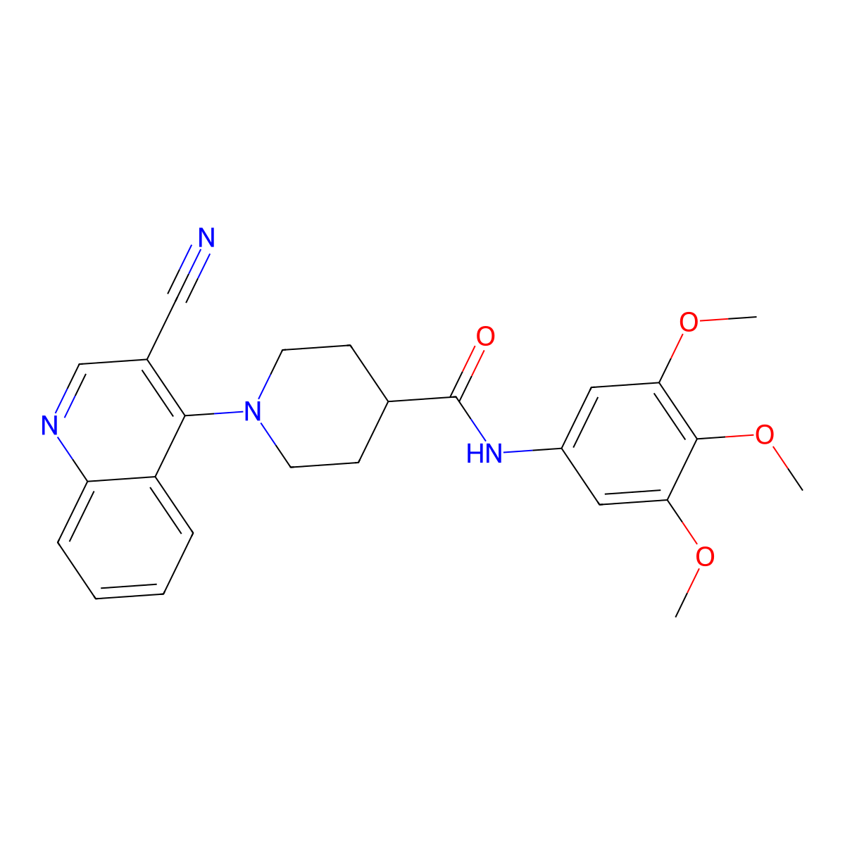 1-(3-cyanoquinolin-4-yl)-N-(3,4,5-trimethoxyphenyl)piperidine-4-carboxamide molecular structure, CAS 1207018-28-7