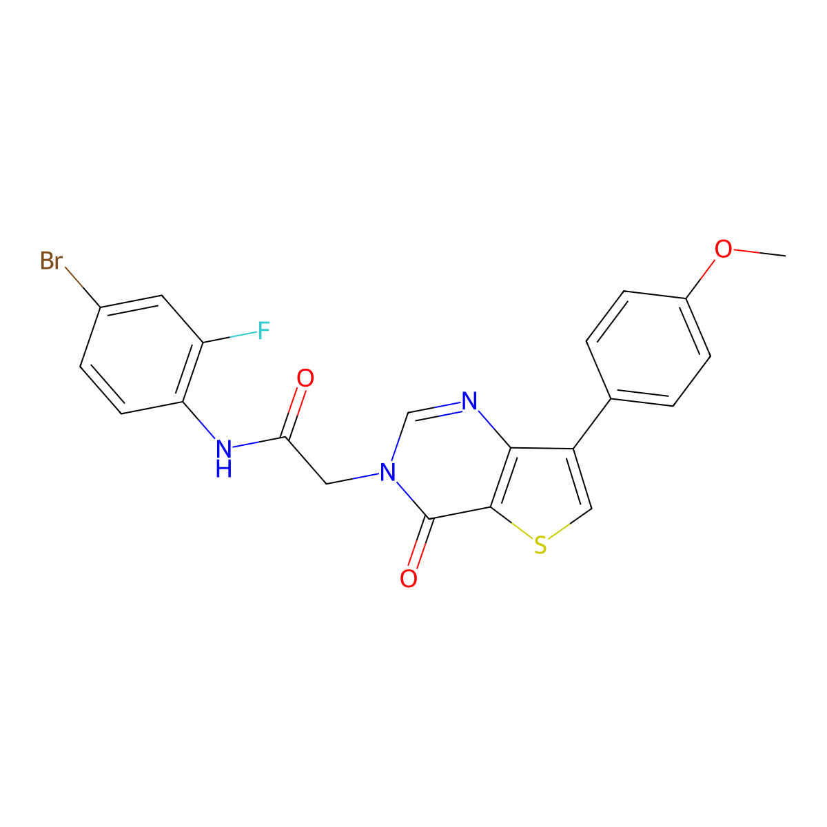 N-(4-bromo-2-fluorophenyl)-2-[7-(4-methoxyphenyl)-4-oxothieno[3,2-d]pyrimidin-3(4H)-yl]acetamide molecular structure, CAS 1207018-34-5