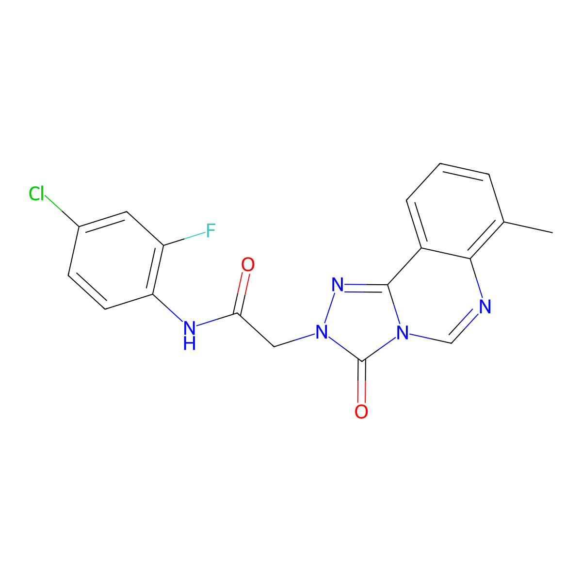 N-(4-chloro-2-fluorophenyl)-2-(7-methyl-3-oxo-[1,2,4]triazolo[4,3-c]quinazolin-2(3H)-yl)acetamide molecular structure, CAS 1207018-52-7