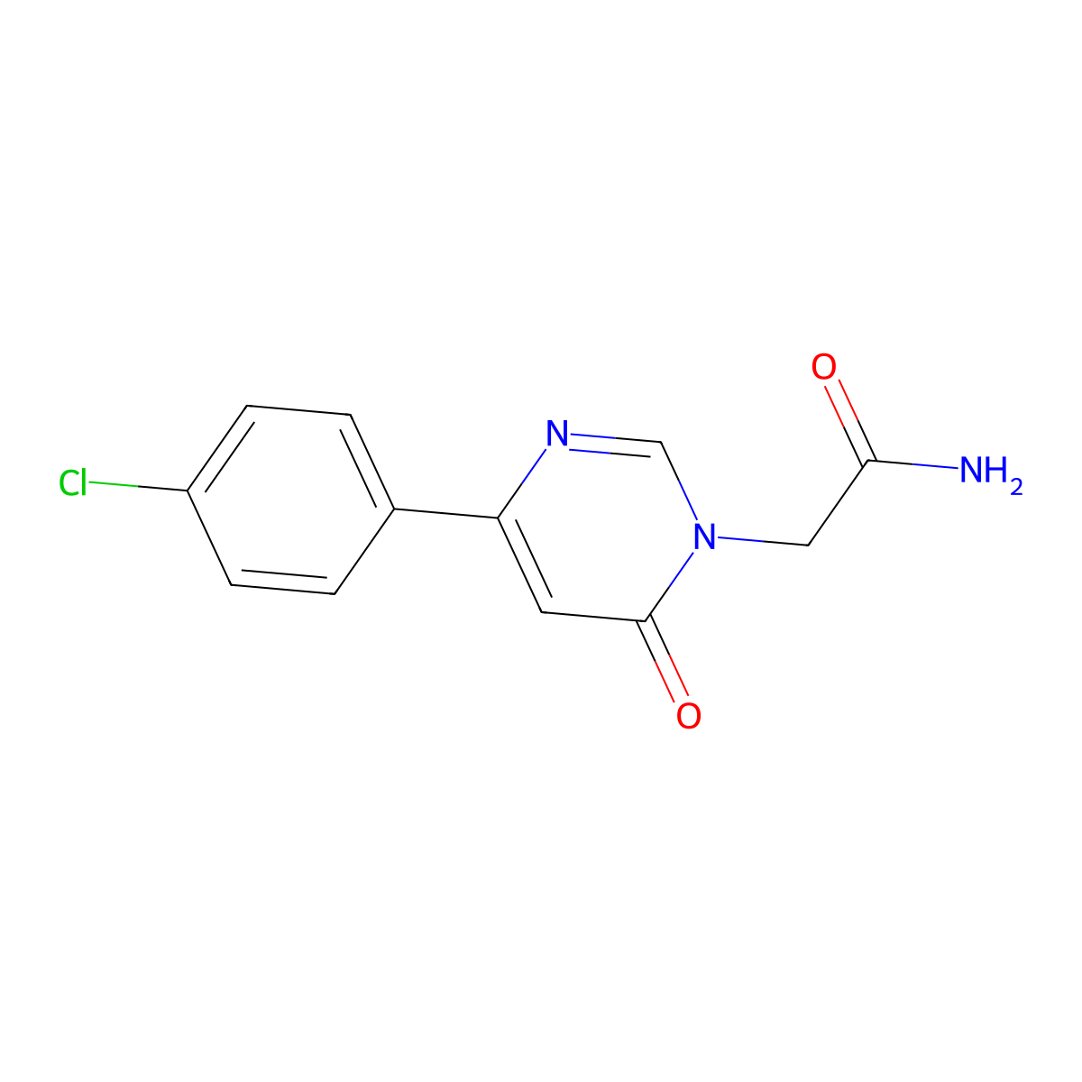 2-(4-(4-chlorophenyl)-6-oxopyrimidin-1(6H)-yl)acetamide molecular structure, CAS 1207018-67-4