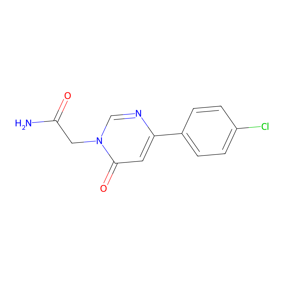 2-(4-(4-chlorophenyl)-6-oxopyrimidin-1(6H)-yl)acetamide molecular structure, CAS 1207018-67-4