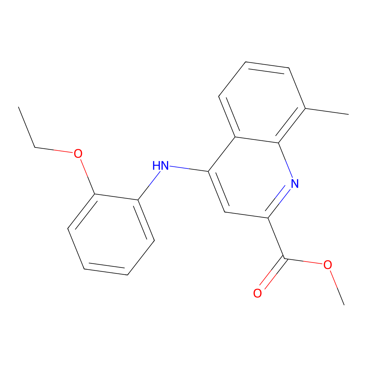 Methyl 4-[(2-ethoxyphenyl)amino]-8-methylquinoline-2-carboxylate molecular structure, CAS 1207018-71-0