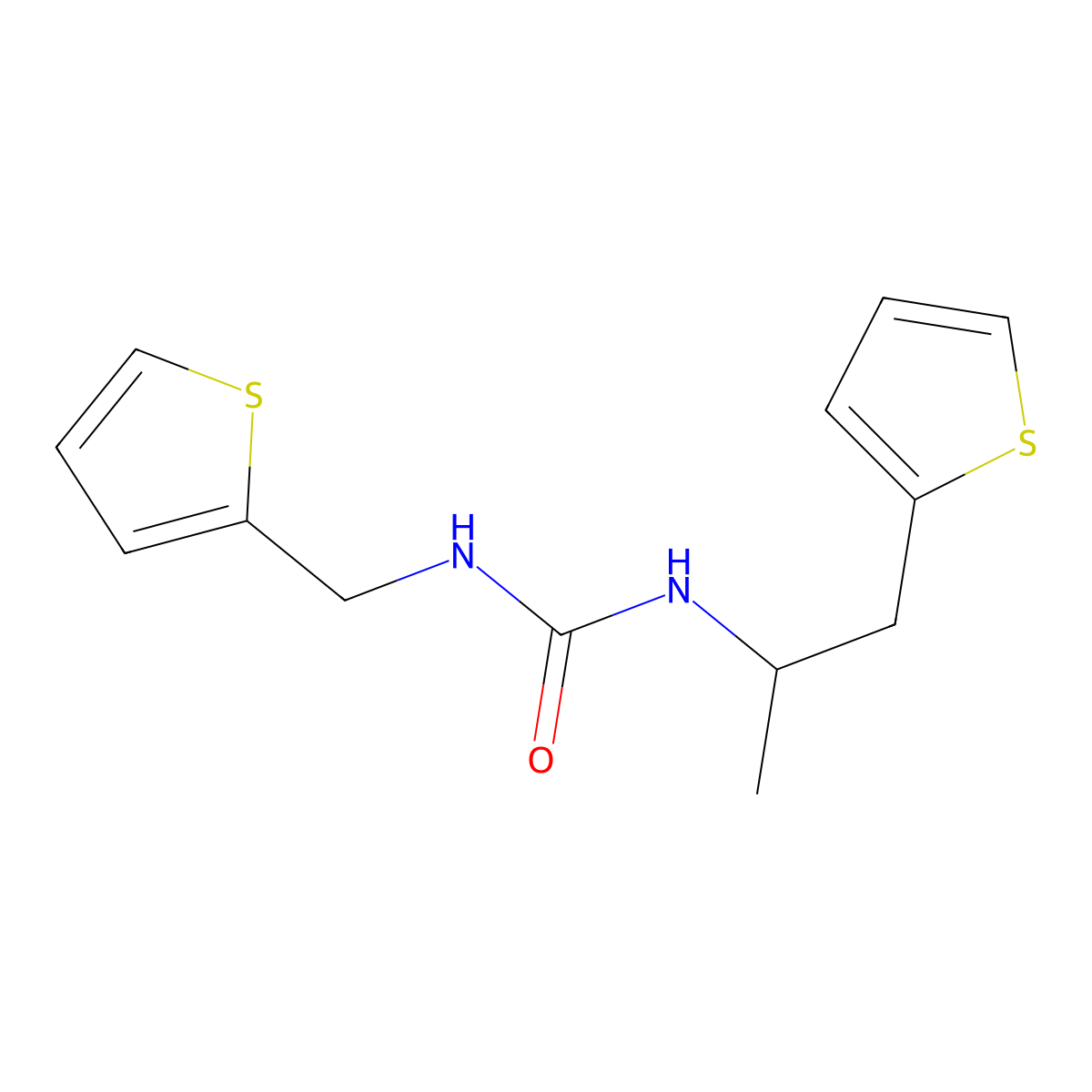1-(1-(Thiophen-2-yl)propan-2-yl)-3-(thiophen-2-ylmethyl)urea molecular structure, CAS 1207018-72-1