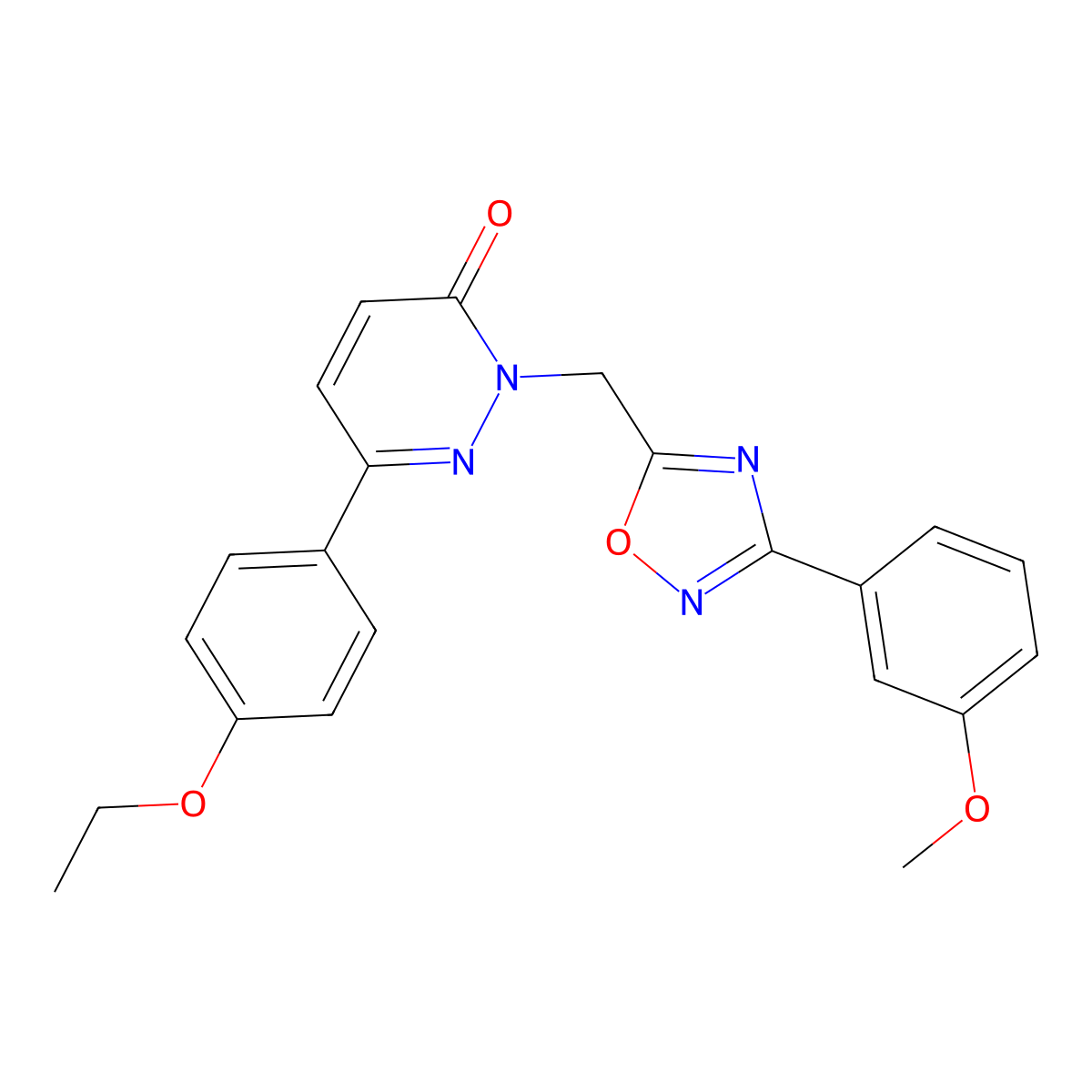 6-(4-ethoxyphenyl)-2-((3-(3-methoxyphenyl)-1,2,4-oxadiazol-5-yl)methyl)pyridazin-3(2H)-one molecular structure, CAS 1207018-76-5
