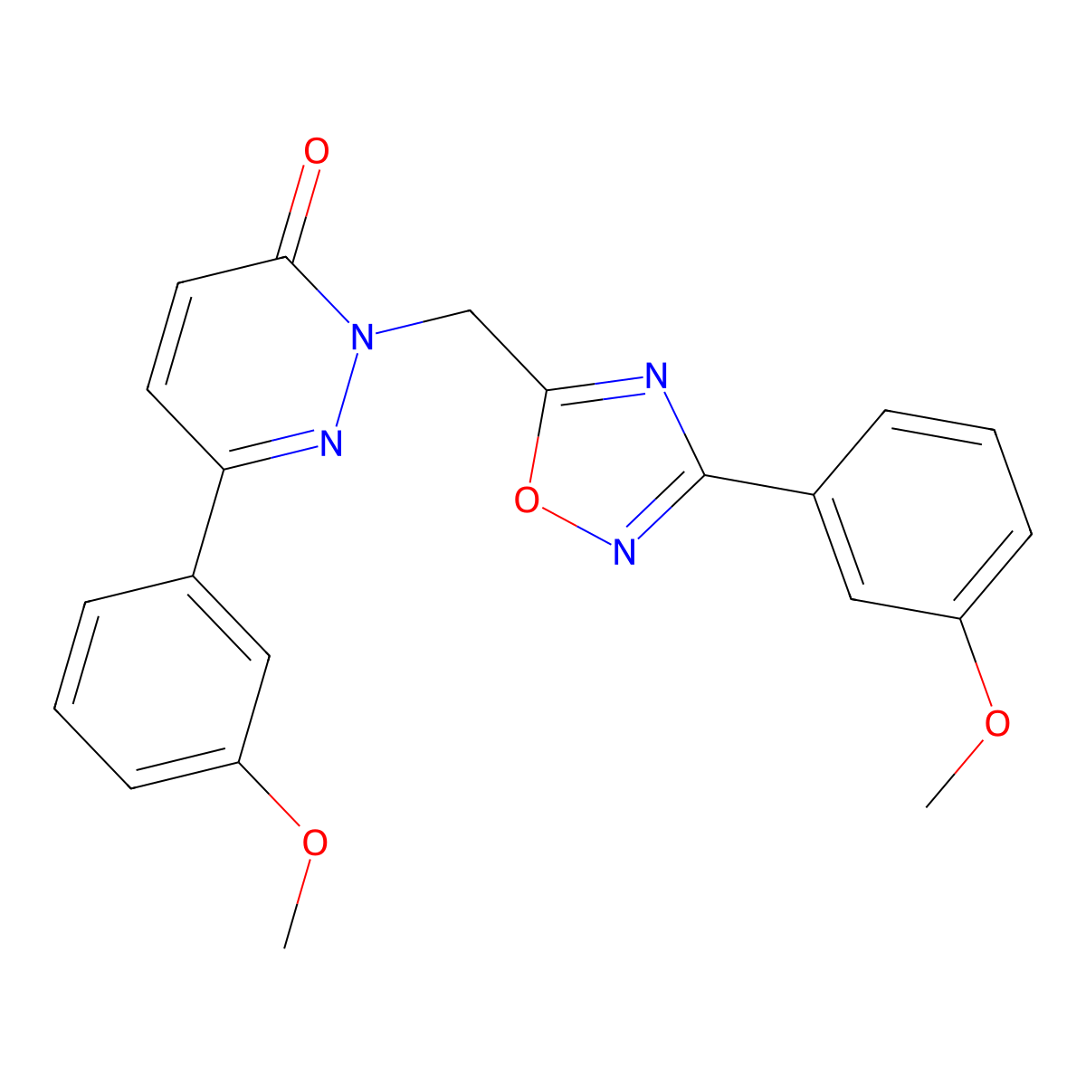 6-(3-methoxyphenyl)-2-((3-(3-methoxyphenyl)-1,2,4-oxadiazol-5-yl)methyl)pyridazin-3(2H)-one molecular structure, CAS 1207018-80-1