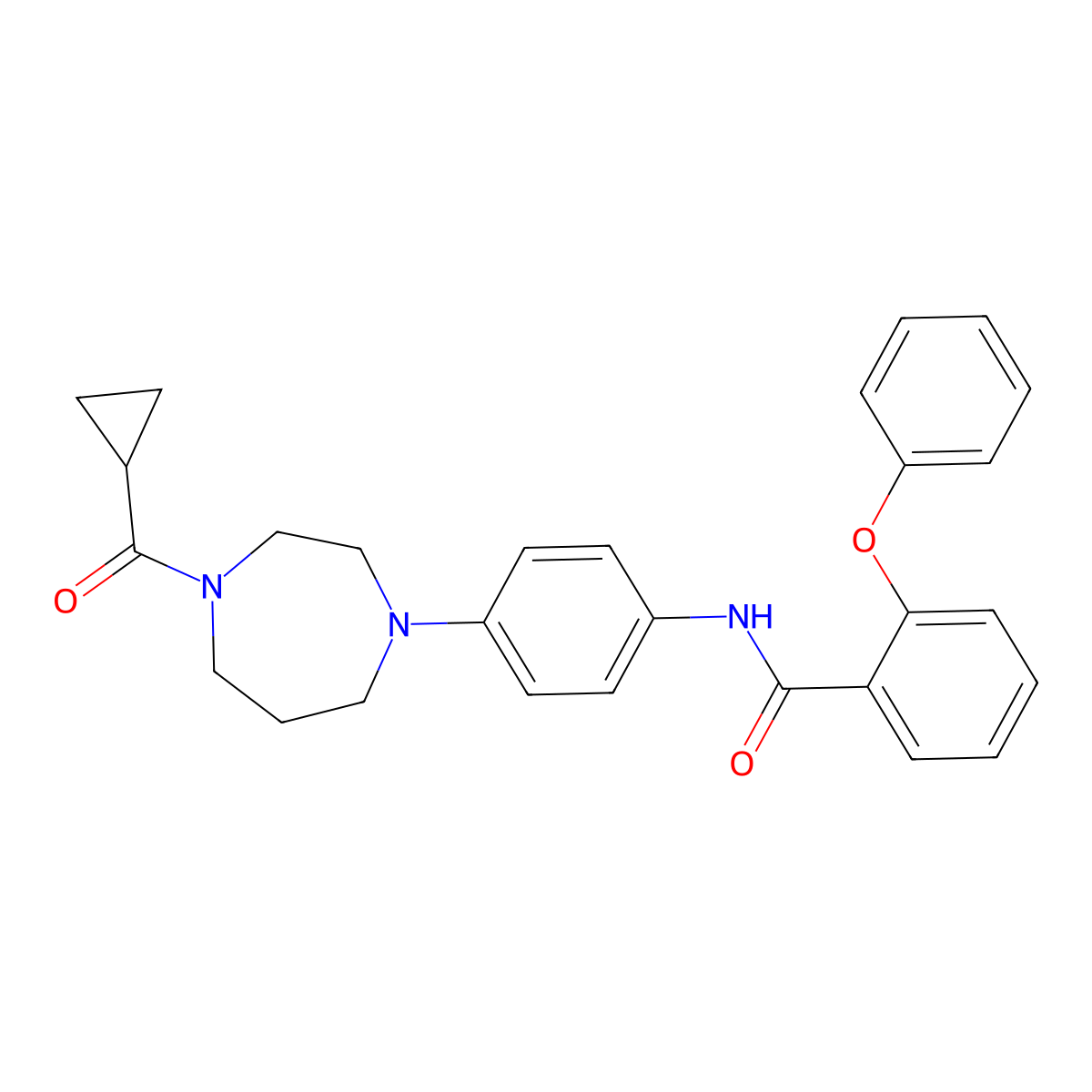 N-(4-(4-(cyclopropanecarbonyl)-1,4-diazepan-1-yl)phenyl)-2-phenoxybenzamide molecular structure, CAS 1207018-97-0