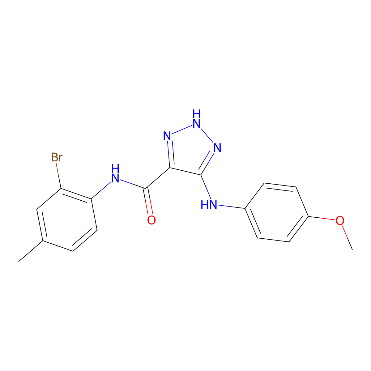 N-(2-bromo-4-methylphenyl)-5-[(4-methoxyphenyl)amino]-1H-1,2,3-triazole-4-carboxamide molecular structure, CAS 1207018-99-2