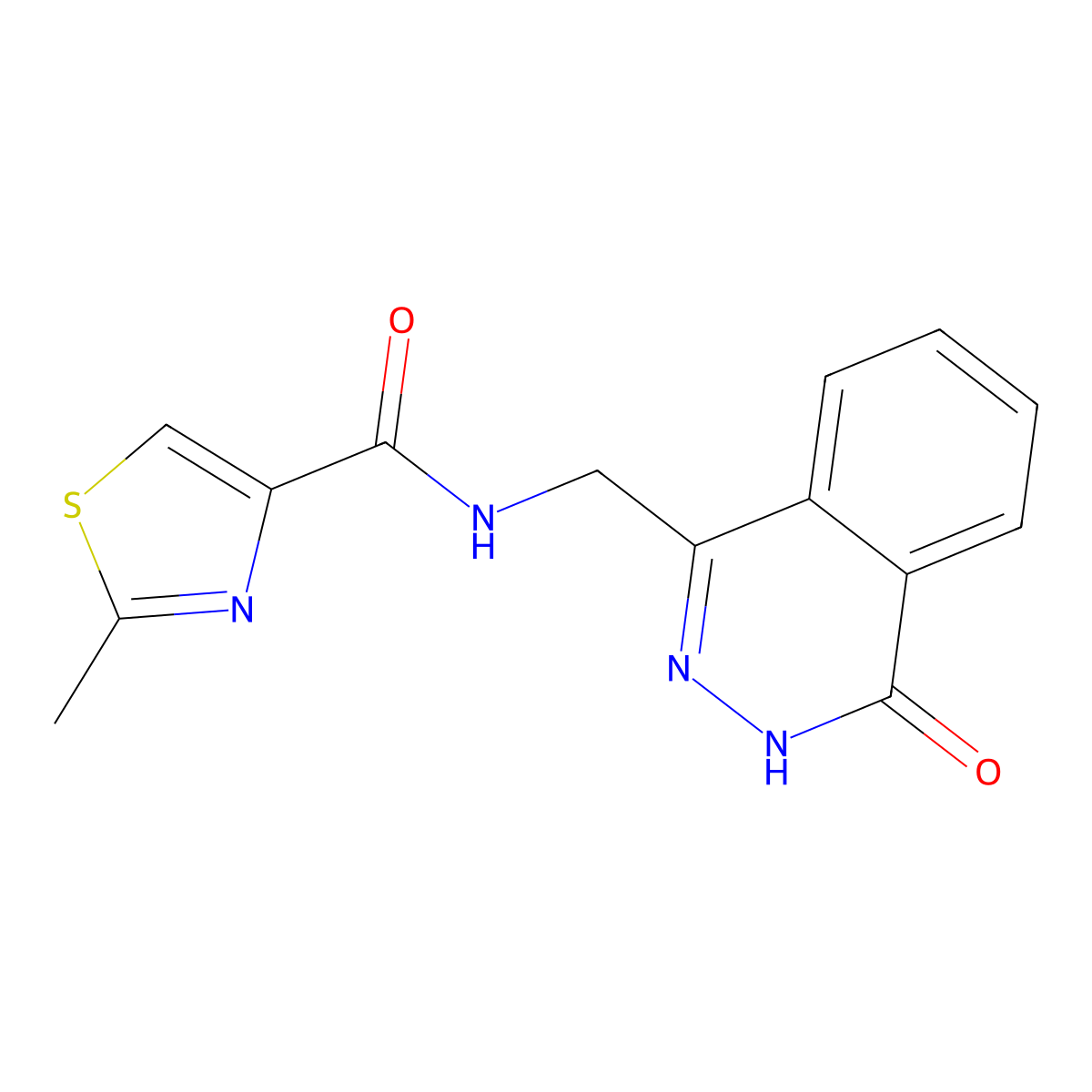 2-methyl-N-((4-oxo-3,4-dihydrophthalazin-1-yl)methyl)thiazole-4-carboxamide molecular structure, CAS 1207019-04-2
