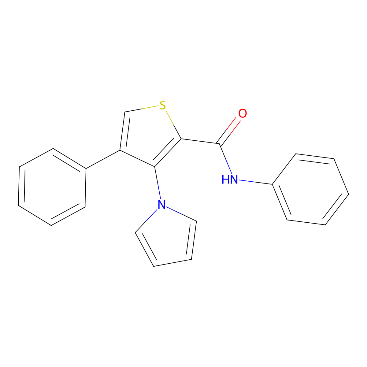 N,4-diphenyl-3-(1H-pyrrol-1-yl)thiophene-2-carboxamide molecular structure, CAS 1207019-10-0