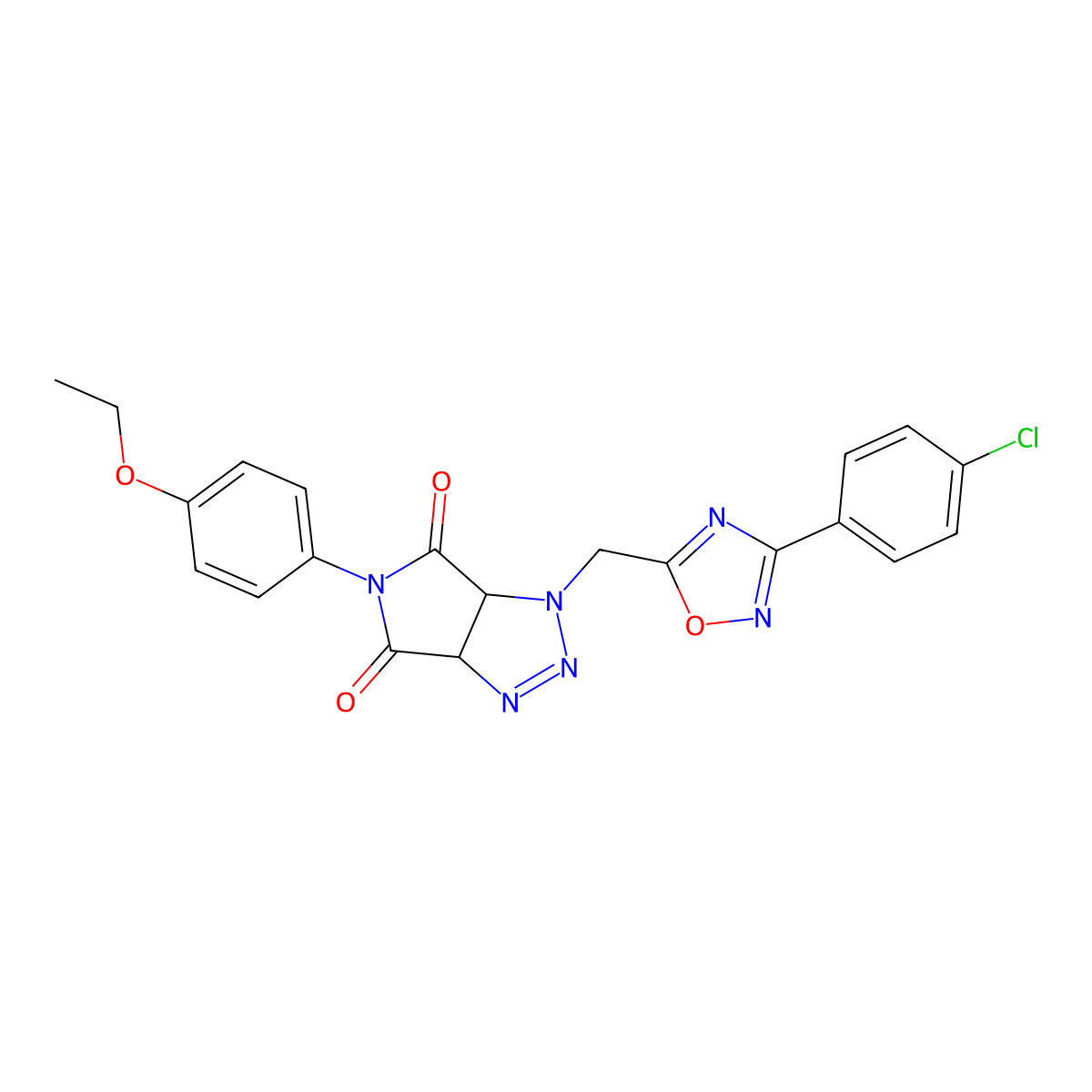 1-{[3-(4-chlorophenyl)-1,2,4-oxadiazol-5-yl]methyl}-5-(4-ethoxyphenyl)-1H,3aH,4H,5H,6H,6aH-pyrrolo[3,4-d][1,2,3]triazole-4,6-dione molecular structure, CAS 1207019-11-1