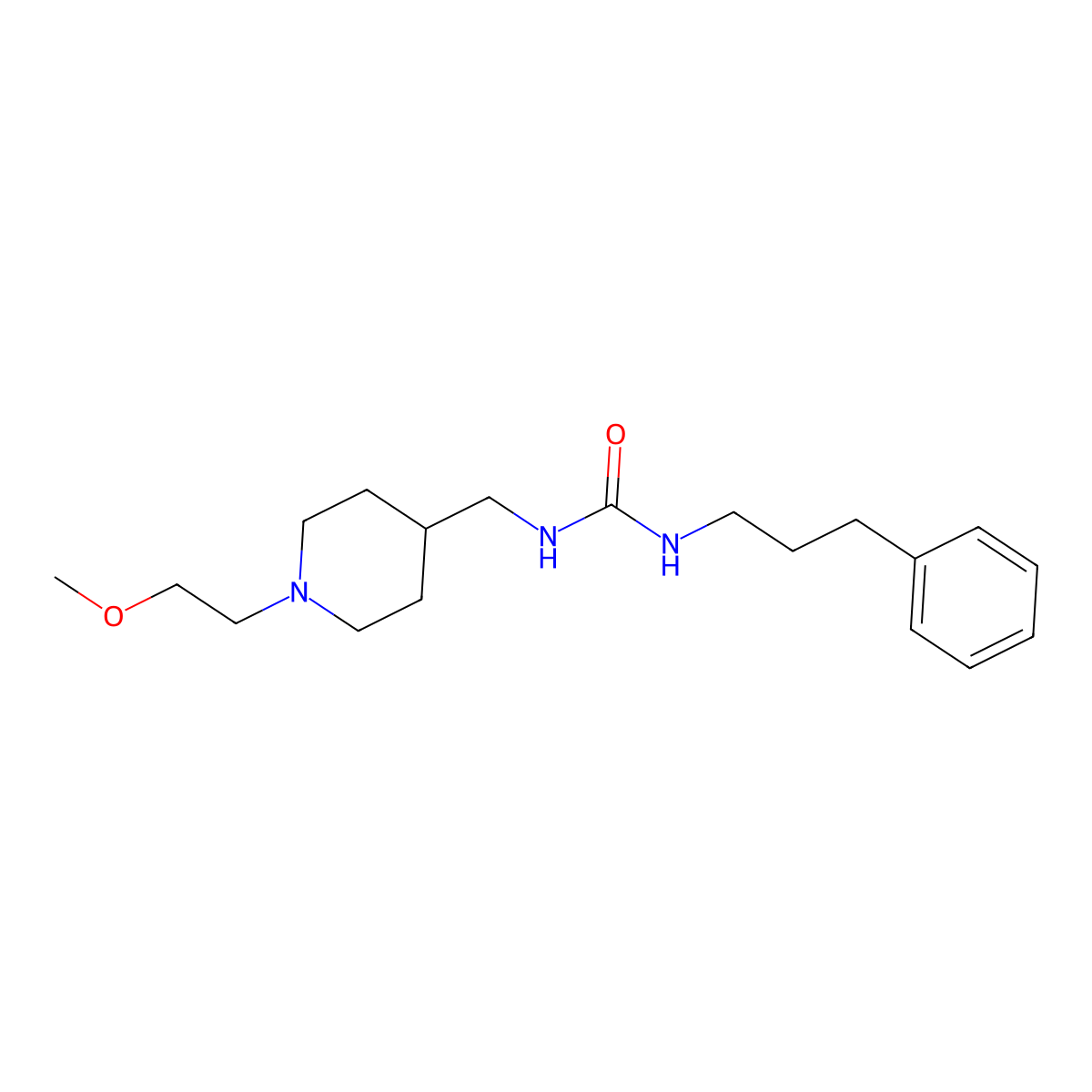 1-((1-(2-Methoxyethyl)piperidin-4-yl)methyl)-3-(3-phenylpropyl)urea molecular structure, CAS 1207019-12-2