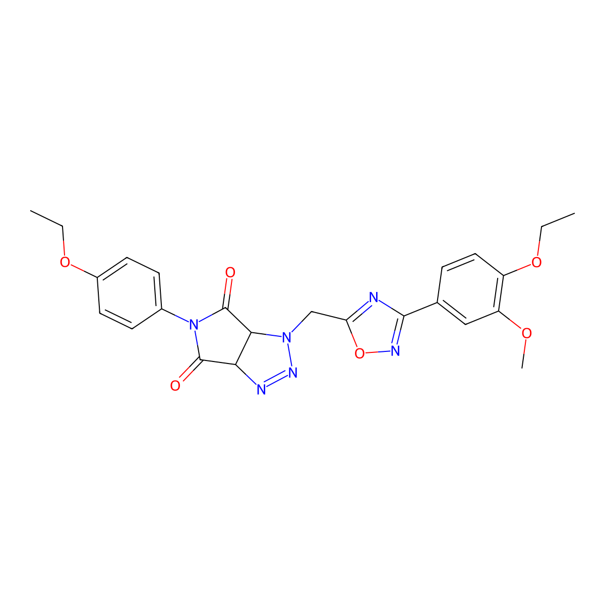 1-((3-(4-ethoxy-3-methoxyphenyl)-1,2,4-oxadiazol-5-yl)methyl)-5-(4-ethoxyphenyl)-1,6a-dihydropyrrolo[3,4-d][1,2,3]triazole-4,6(3aH,5H)-dione molecular structure, CAS 1207019-19-9