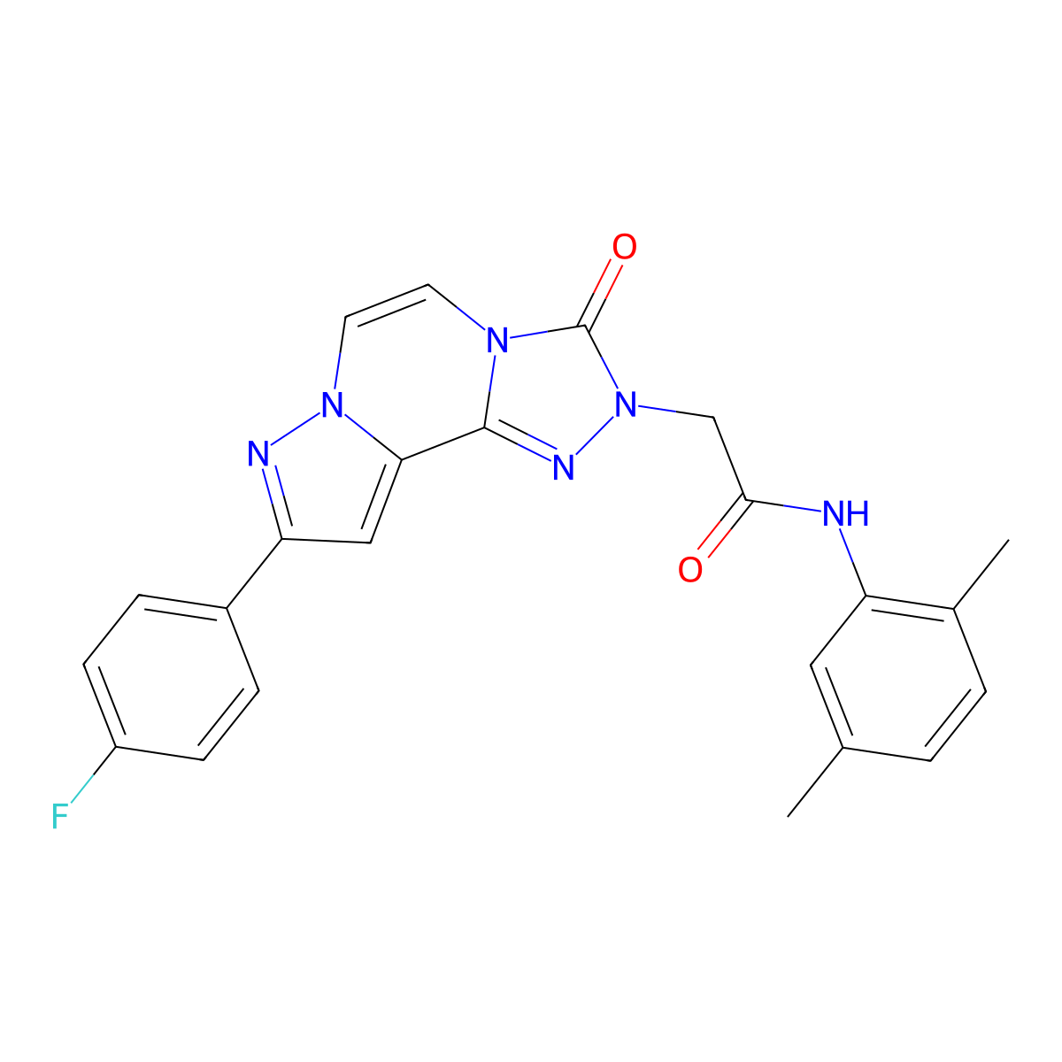 N-(2,5-dimethylphenyl)-2-(9-(4-fluorophenyl)-3-oxopyrazolo[1,5-a][1,2,4]triazolo[3,4-c]pyrazin-2(3H)-yl)acetamide molecular structure, CAS 1207019-27-9