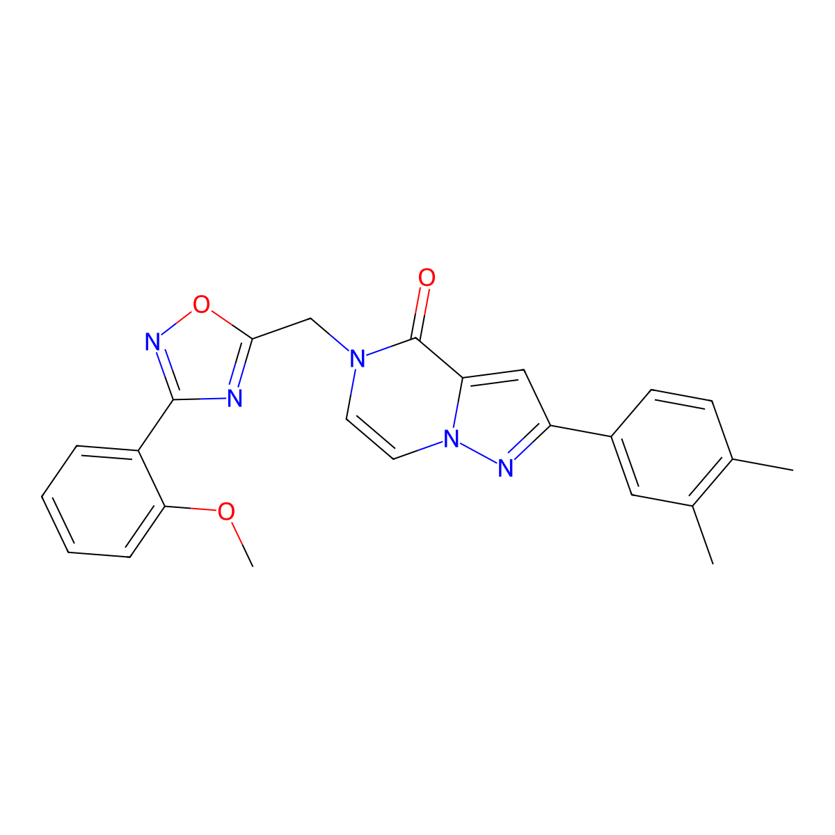 2-(3,4-dimethylphenyl)-5-((3-(2-methoxyphenyl)-1,2,4-oxadiazol-5-yl)methyl)pyrazolo[1,5-a]pyrazin-4(5H)-one molecular structure, CAS 1207019-28-0
