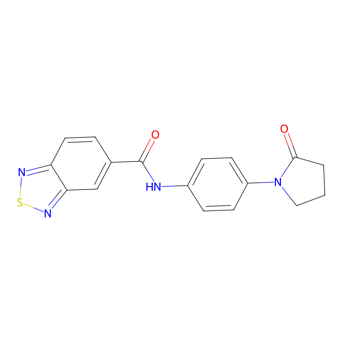 N-(4-(2-oxopyrrolidin-1-yl)phenyl)benzo[c][1,2,5]thiadiazole-5-carboxamide molecular structure, CAS 1207019-29-1