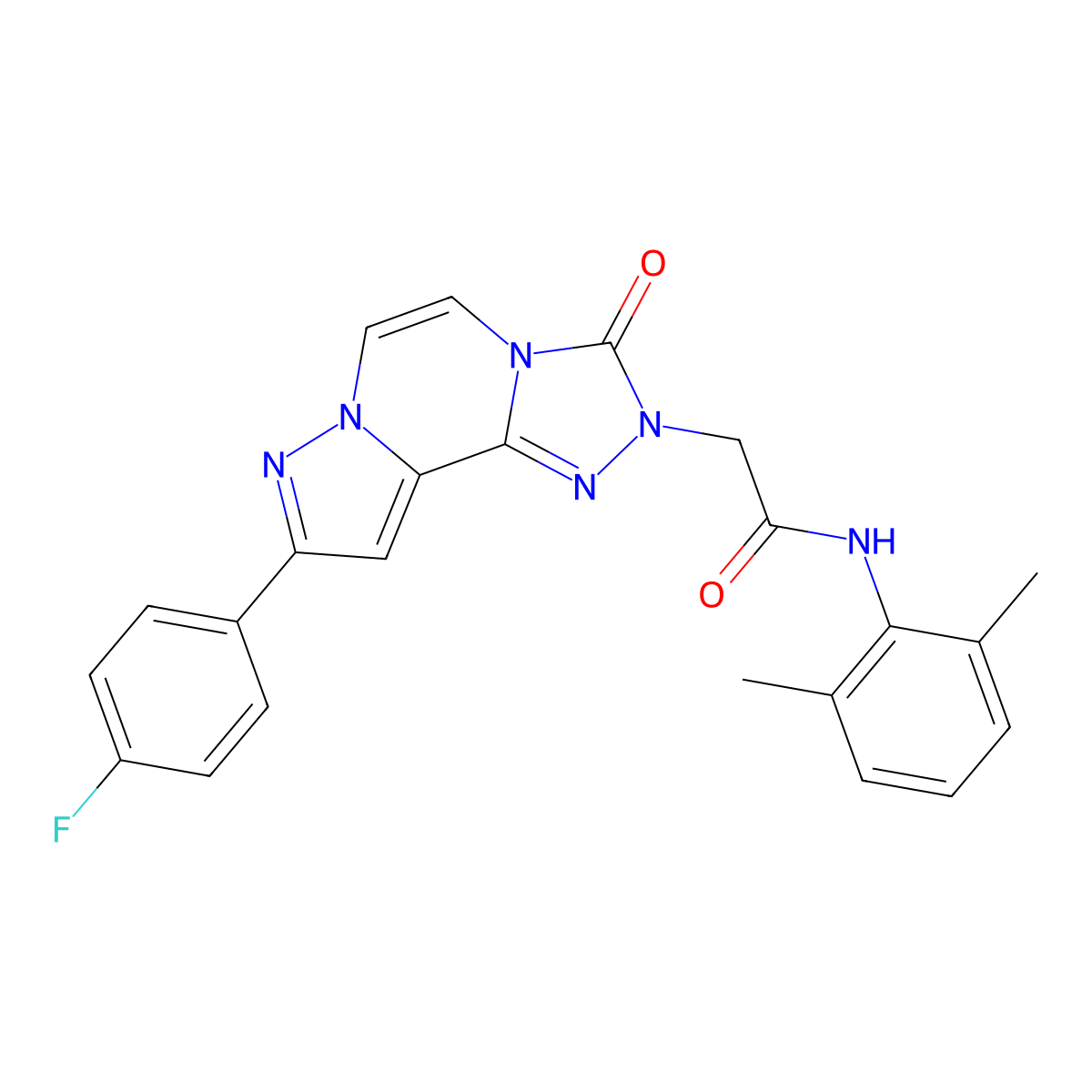 N-(2,6-dimethylphenyl)-2-(9-(4-fluorophenyl)-3-oxopyrazolo[1,5-a][1,2,4]triazolo[3,4-c]pyrazin-2(3H)-yl)acetamide molecular structure, CAS 1207019-34-8