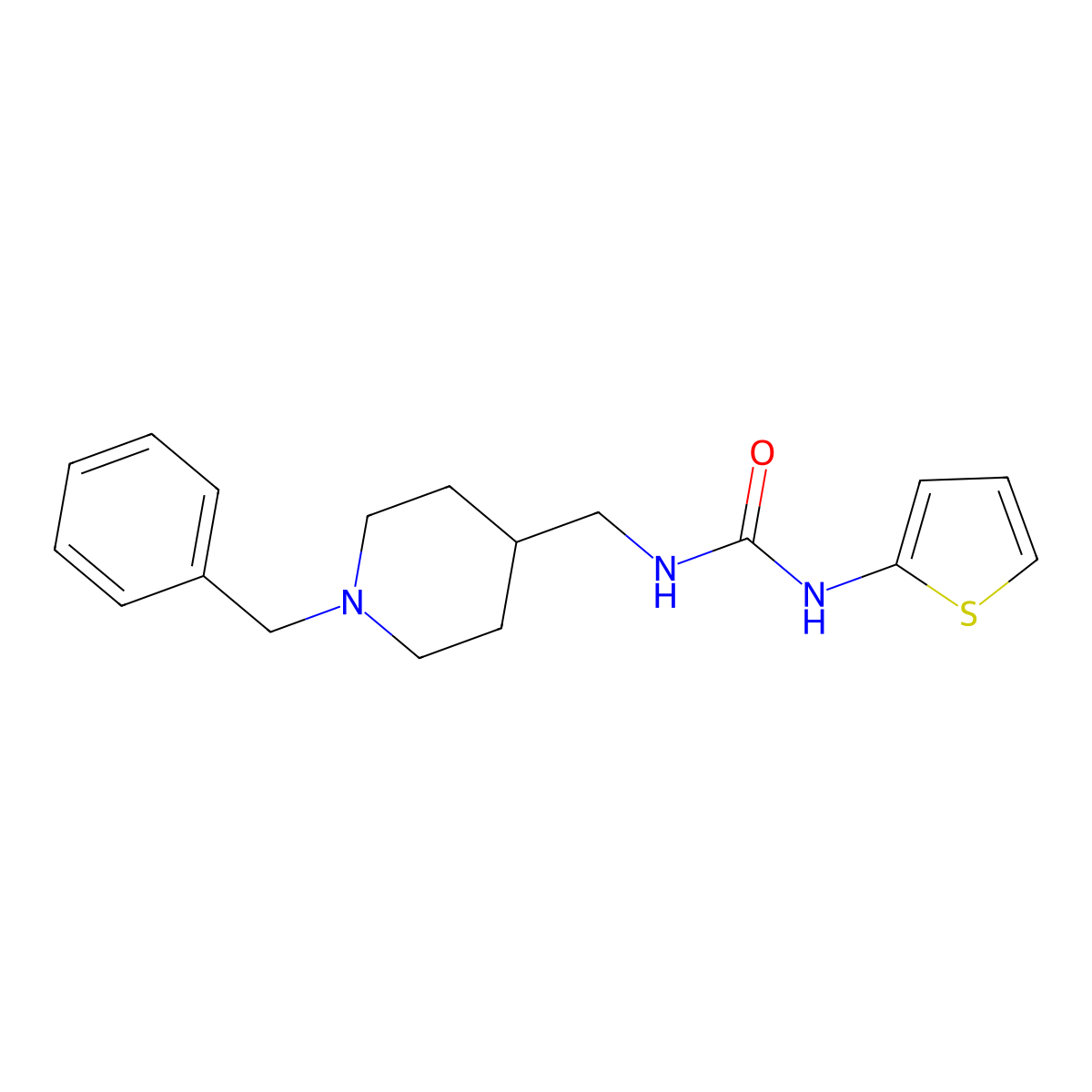 1-((1-Benzylpiperidin-4-yl)methyl)-3-(thiophen-2-yl)urea molecular structure, CAS 1207019-43-9