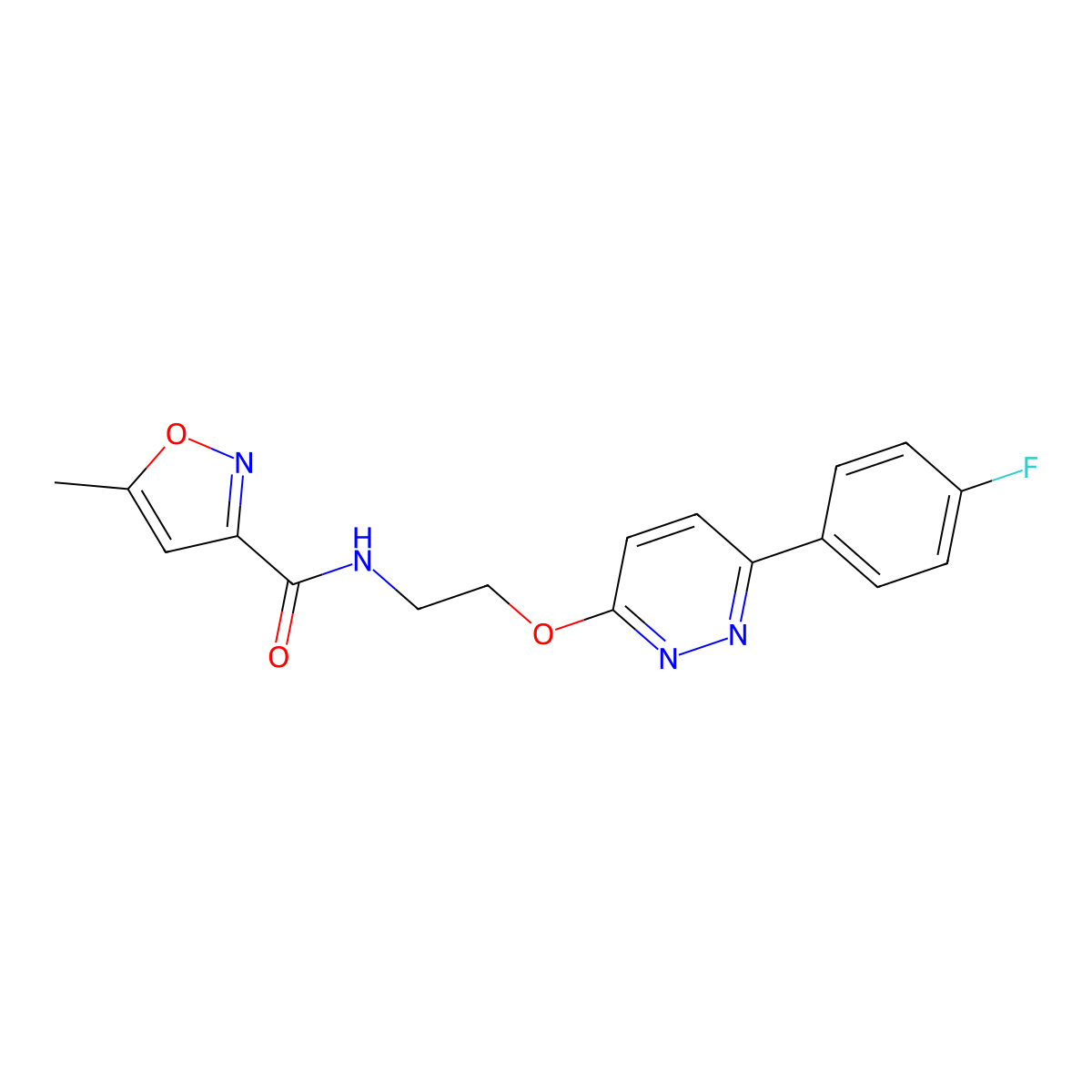 N-(2-((6-(4-fluorophenyl)pyridazin-3-yl)oxy)ethyl)-5-methylisoxazole-3-carboxamide molecular structure, CAS 1207019-44-0