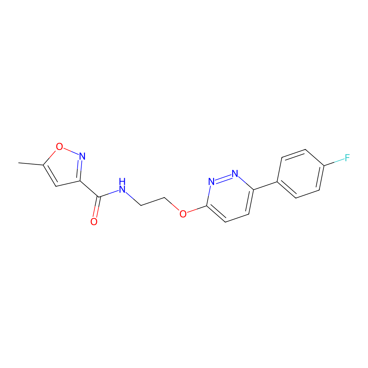 N-(2-((6-(4-fluorophenyl)pyridazin-3-yl)oxy)ethyl)-5-methylisoxazole-3-carboxamide molecular structure, CAS 1207019-44-0