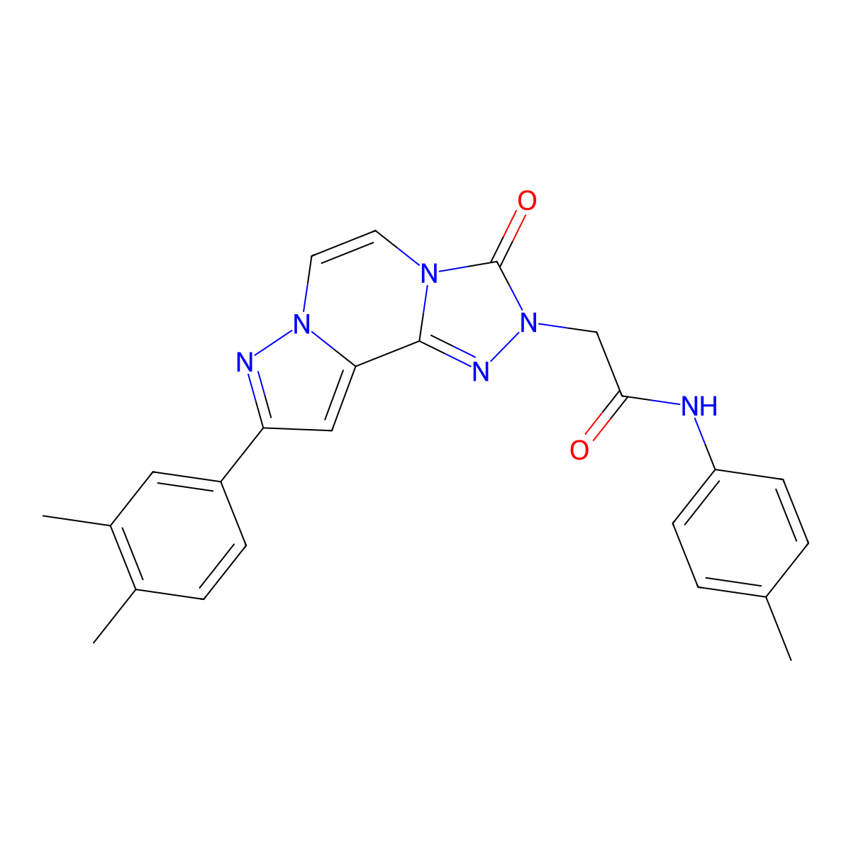 2-[11-(3,4-dimethylphenyl)-5-oxo-3,4,6,9,10-pentaazatricyclo[7.3.0.0^{2,6}]dodeca-1(12),2,7,10-tetraen-4-yl]-N-(4-methylphenyl)acetamide molecular structure, CAS 1207019-51-9