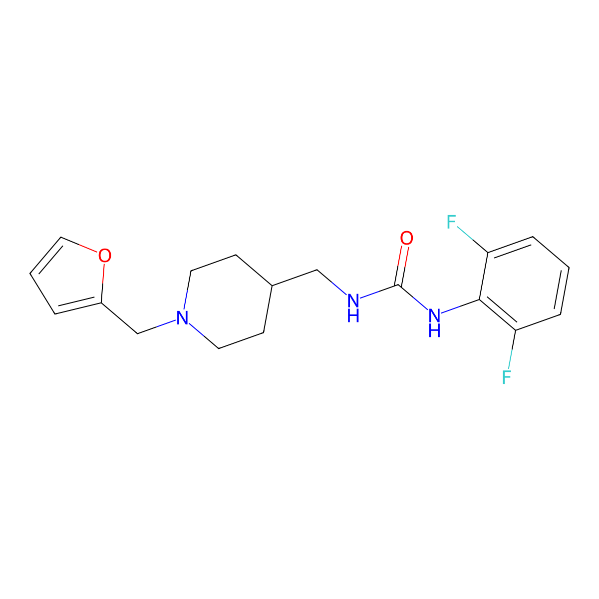 1-(2,6-Difluorophenyl)-3-((1-(furan-2-ylmethyl)piperidin-4-yl)methyl)urea molecular structure, CAS 1207019-53-1
