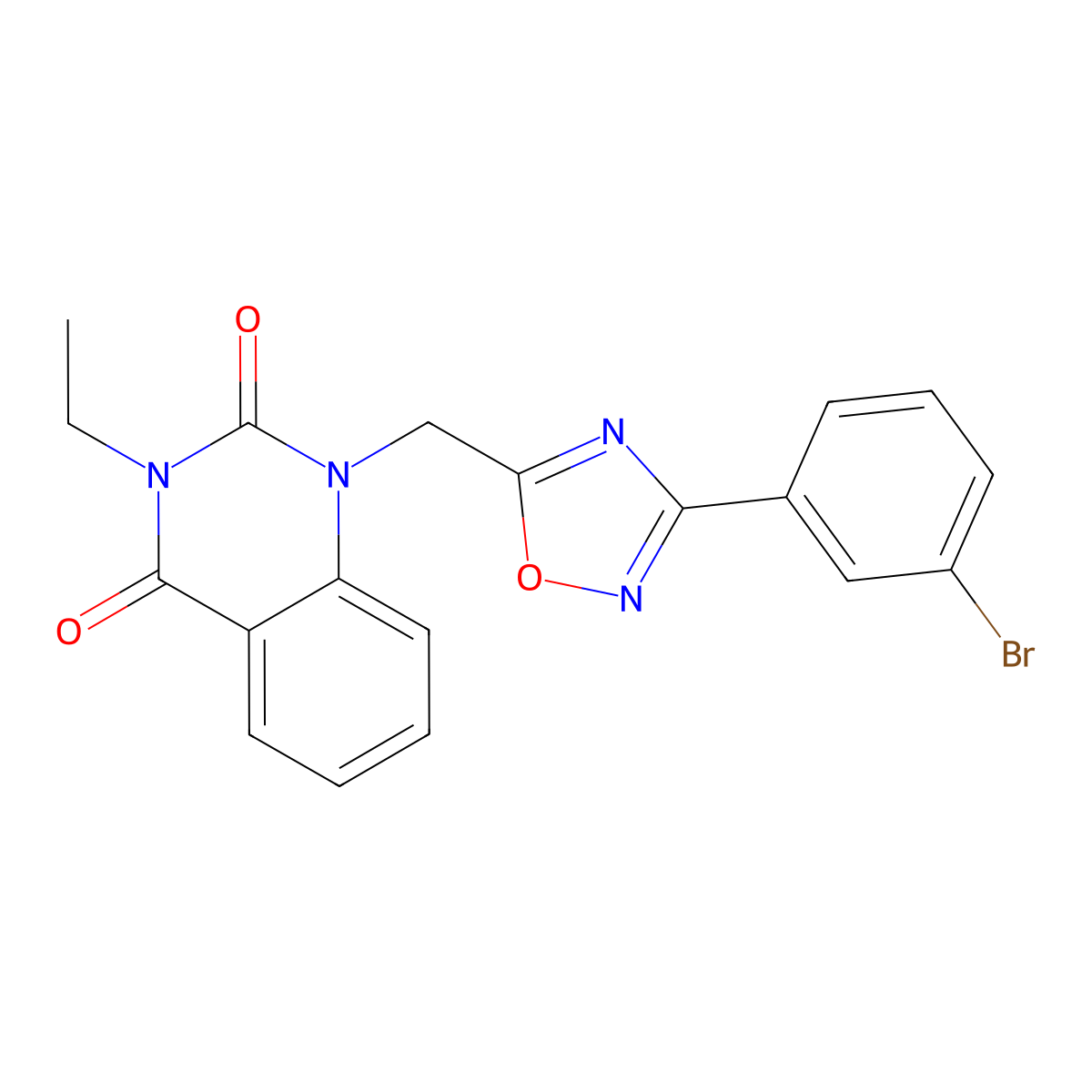 1-((3-(3-bromophenyl)-1,2,4-oxadiazol-5-yl)methyl)-3-ethylquinazoline-2,4(1H,3H)-dione molecular structure, CAS 1207019-59-7