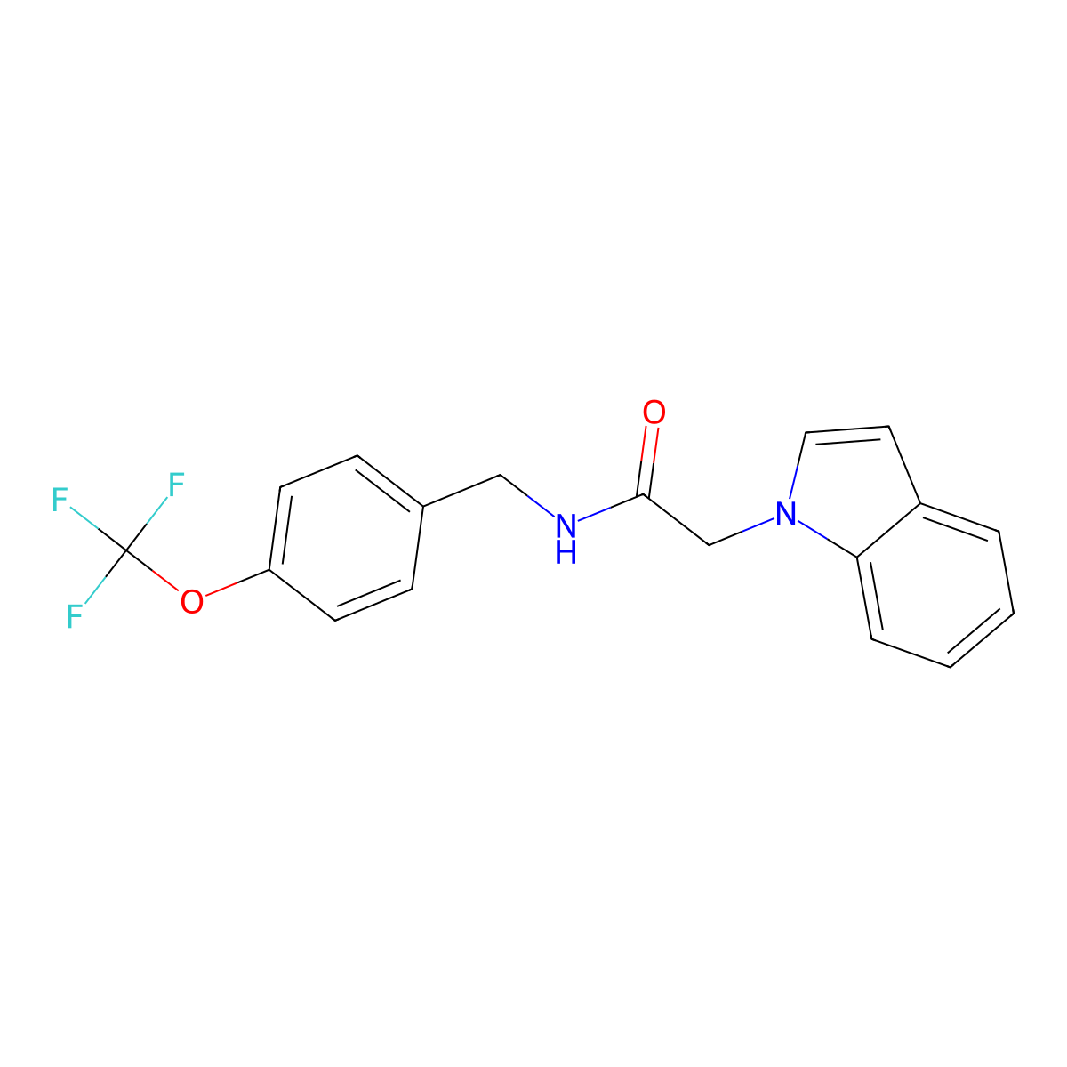 2-(1H-indol-1-yl)-N-(4-(trifluoromethoxy)benzyl)acetamide molecular structure, CAS 1207019-62-2