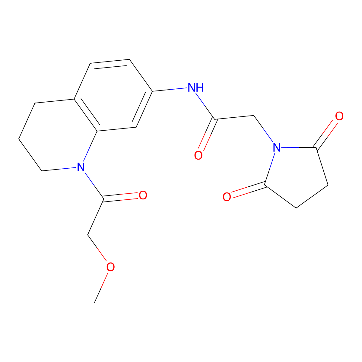 2-(2,5-dioxopyrrolidin-1-yl)-N-[1-(2-methoxyacetyl)-1,2,3,4-tetrahydroquinolin-7-yl]acetamide molecular structure, CAS 1207019-69-9