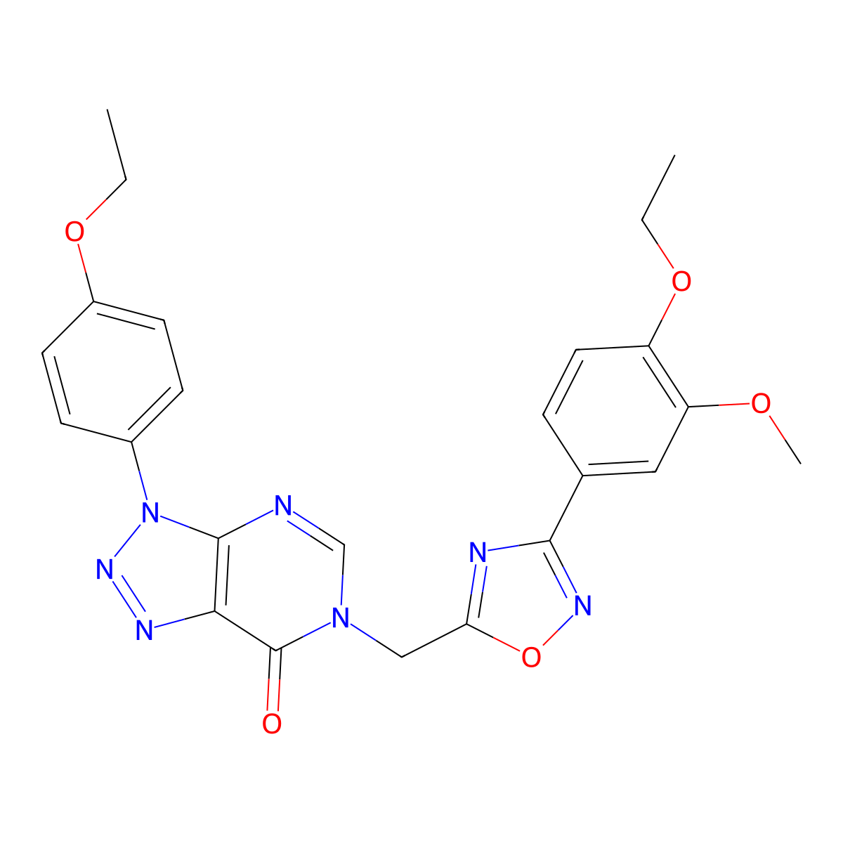 6-((3-(4-ethoxy-3-methoxyphenyl)-1,2,4-oxadiazol-5-yl)methyl)-3-(4-ethoxyphenyl)-3H-[1,2,3]triazolo[4,5-d]pyrimidin-7(6H)-one molecular structure, CAS 1207019-70-2