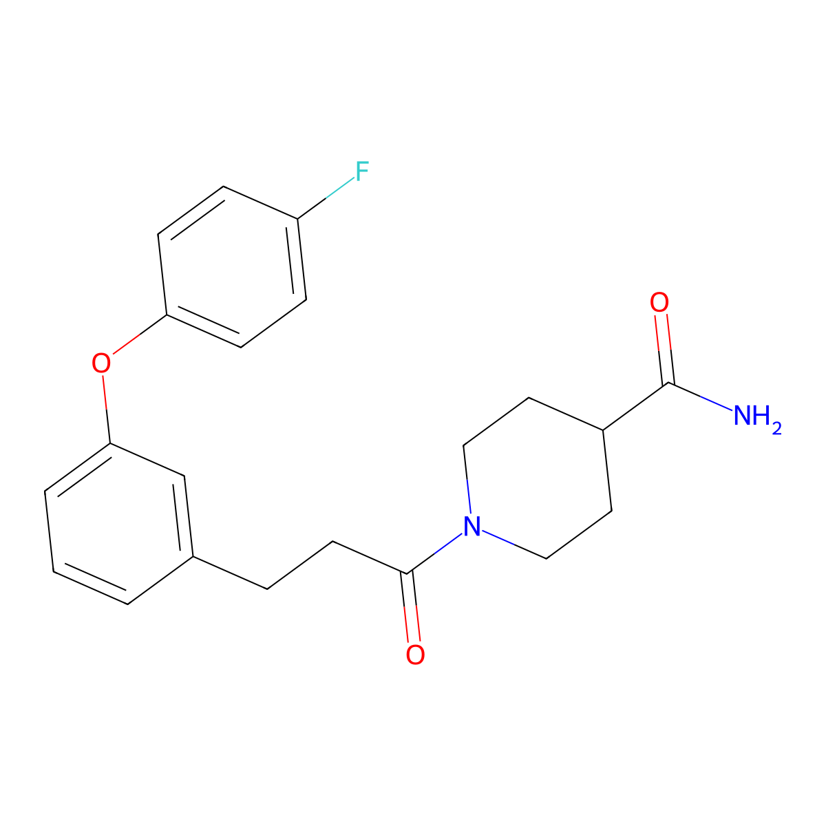 1-{3-[3-(4-Fluorophenoxy)phenyl]propanoyl}piperidine-4-carboxamide molecular structure, CAS 1207019-71-3