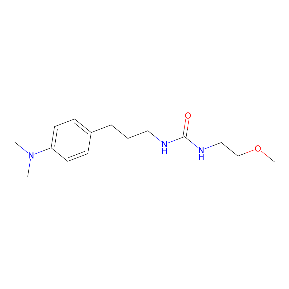 1-(3-(4-(Dimethylamino)phenyl)propyl)-3-(2-methoxyethyl)urea molecular structure, CAS 1207019-73-5