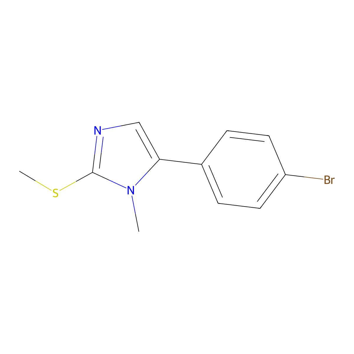 5-(4-bromophenyl)-1-methyl-2-(methylthio)-1H-imidazole molecular structure, CAS 1207019-74-6