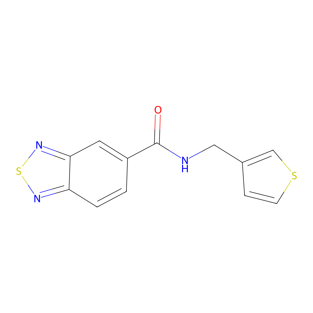 N-(thiophen-3-ylmethyl)benzo[c][1,2,5]thiadiazole-5-carboxamide molecular structure, CAS 1207019-82-6
