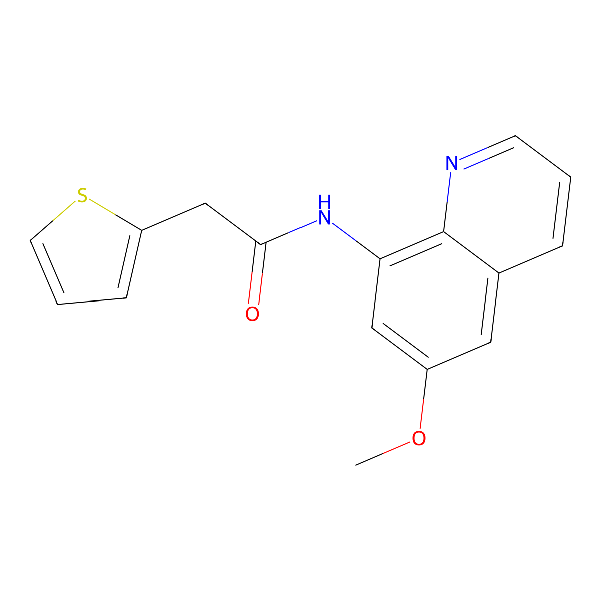 N-(6-methoxyquinolin-8-yl)-2-(thiophen-2-yl)acetamide molecular structure, CAS 1207019-83-7