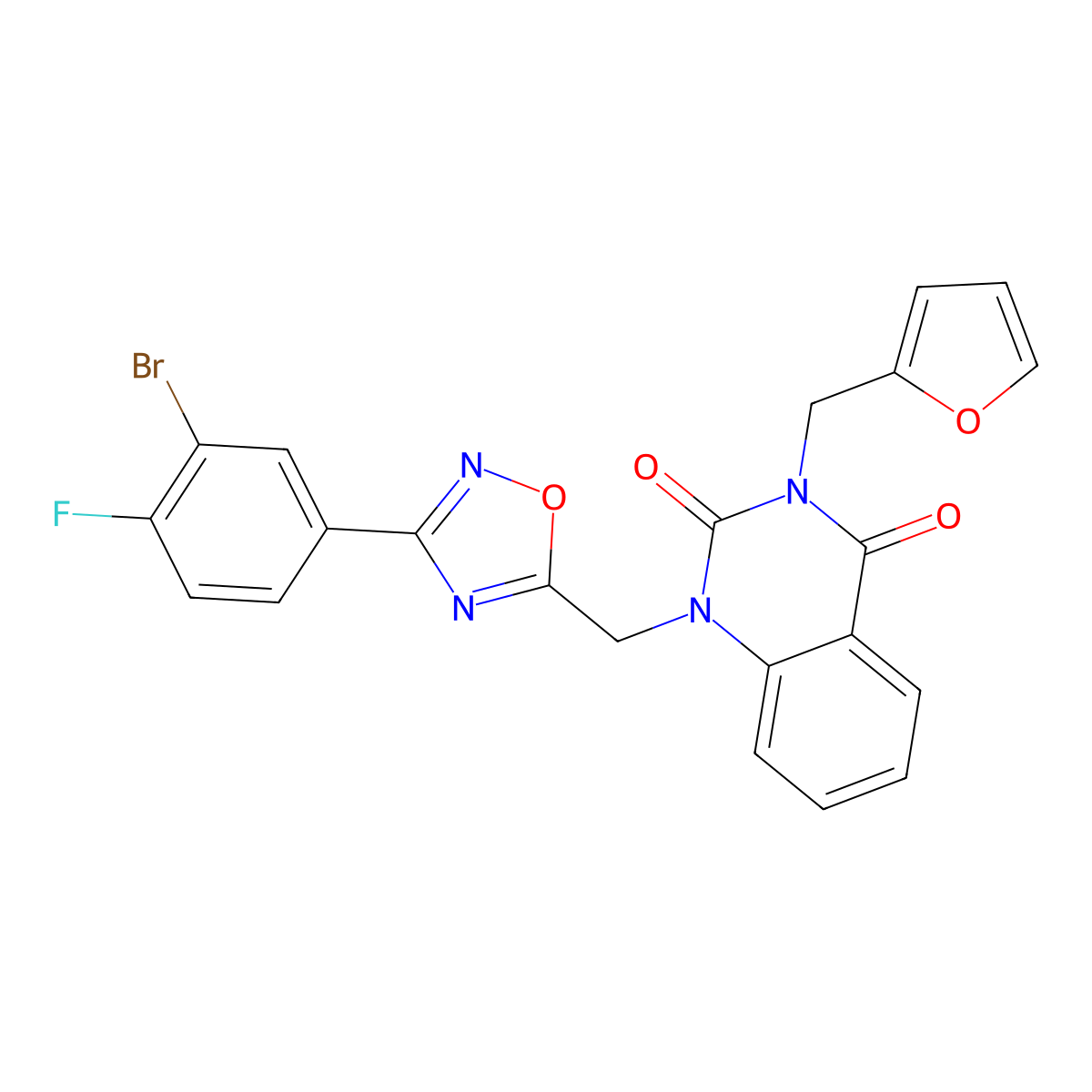 1-((3-(3-bromo-4-fluorophenyl)-1,2,4-oxadiazol-5-yl)methyl)-3-(furan-2-ylmethyl)quinazoline-2,4(1H,3H)-dione molecular structure, CAS 1207019-86-0